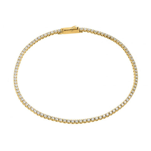 Sterling Silver Gold Plated Multiple Circle Clear Tennis Micro Pave CZ Bracelet