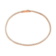 Load image into Gallery viewer, Sterling Silver Gold Plated Multiple Circle Clear Tennis Micro Pave CZ Bracelet