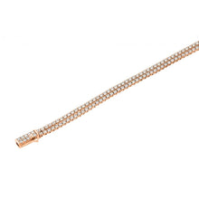 Load image into Gallery viewer, Sterling Silver Rose Gold Plated Multiple Circle Clear Tennis Micro Pave CZ Bracelet