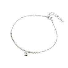 Load image into Gallery viewer, Sterling Silver Rhodium Plated CZ Heart Bracelet