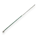 Sterling Silver Rhodium Plated Green CZ Paperclip 2.3mm Tennis Bracelet