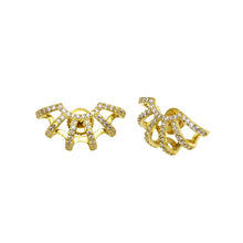 Load image into Gallery viewer, Sterling Silver Gold Plated Web CZ Earrings