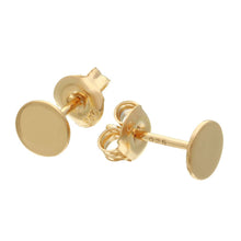 Load image into Gallery viewer, Sterling Silver Gold Plated Disc Shaped Stud Earrings