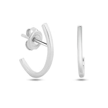 Load image into Gallery viewer, Sterling Silver Rhodium Plated Open End Stud Earrings