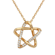 Load image into Gallery viewer, Sterling Silver Gold Plated Intertwined Star Pendant With Chain