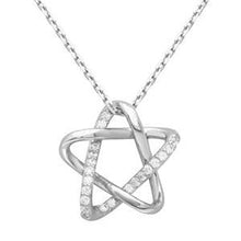 Load image into Gallery viewer, Sterling Silver Rhodium Plated Intertwined Star Pendant With Chain