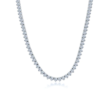 Load image into Gallery viewer, Sterling Silver Rhodium Plated Round Clear Tennis Necklace
