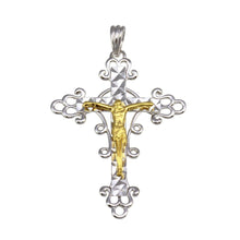 Load image into Gallery viewer, Sterling Silver Two Toned Plated DC Cross Pendant