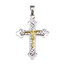 Load image into Gallery viewer, Sterling Silver Two Toned Plated DC Cross Pendant