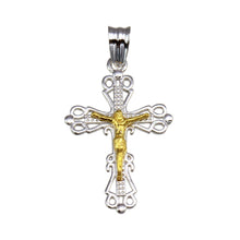 Load image into Gallery viewer, Sterling Silver Two Toned Plated DC Cross Pendant