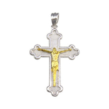 Load image into Gallery viewer, Sterling Silver Two Toned Plated Cross Pendant