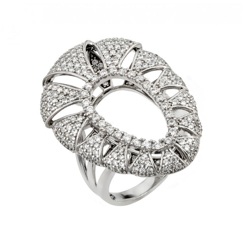 Sterling Silver Rhodium Plated Micro Pave CZ Ring