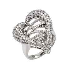 Load image into Gallery viewer, Sterling Silver Rhodium Plated Micro Pave CZ Ring