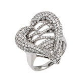 Sterling Silver Rhodium Plated Micro Pave CZ Ring