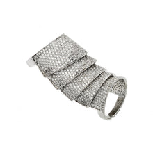 Load image into Gallery viewer, Sterling Silver Rhodium Plated Armadillo Shell Pave Ring
