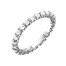 Load image into Gallery viewer, Sterling Silver Nickle Free Rhodium Plated CZ Infinity Eternity RingAnd Dimensions 21mmx2mmAnd Width 2mm