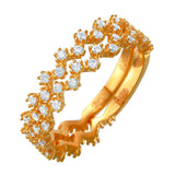 Sterling Silver Nickel Free Rose Gold Plated Double Stackable Eternity Rings With CZ StonesAnd Thickness 2.7mm