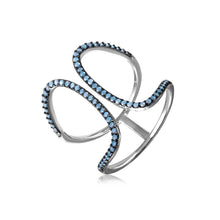 Load image into Gallery viewer, Sterling Silver Rhodium plated Turquoise Stones Ring