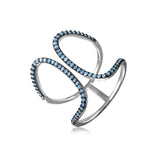 Sterling Silver Rhodium plated Turquoise Stones Ring