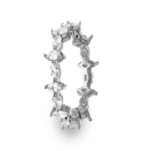 Load image into Gallery viewer, Sterling Silver Rhodium Plated  Eternity Ring With Marquise CZAnd Width 5mmAnd Thickness 2mmx3mm