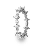 Sterling Silver Rhodium Plated  Eternity Ring With Marquise CZAnd Width 5mmAnd Thickness 2mmx3mm