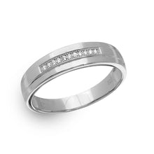 Load image into Gallery viewer, Sterling Silver Rhodium Plated Single Bar CZ Men Ring and Width 5mm