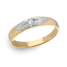 Load image into Gallery viewer, Mens Sterling Silver Gold Plated and Matte Rhodium Finish Eternity Band with CZ