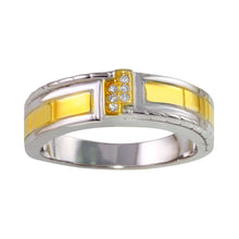 Load image into Gallery viewer, Sterling Silver Two Toned Rings with CZ