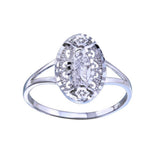 Sterling Silver Rhodium Plated Saint Jude Diamond Cut Ring
