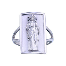 Load image into Gallery viewer, Sterling Silver Rhodium Plated Saint Jude Ring