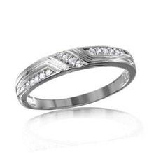 Load image into Gallery viewer, Sterling Silver Rhodium Plated CZ  Design Ring For Men With Matching Ring For WomenAnd Width 4mm
