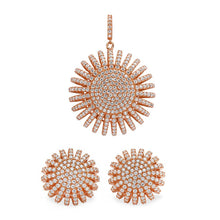 Load image into Gallery viewer, Sterling Silver Rose Gold Multi Pave Round Set
