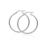 Sterling Silver High Polished Hoop Earrings