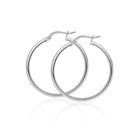 Sterling Silver High Polished Hoop Earrings