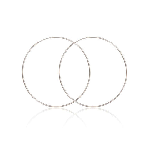 Sterling Silver High Polished 1.5MM Endless Hoop Earrings