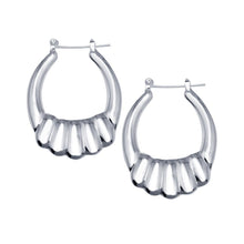 Load image into Gallery viewer, Sterling Silver Hollow Shrimp Hoop Earrings