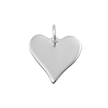 Load image into Gallery viewer, Sterling Silver Rhodium Plated Medium Flat Heart Charm