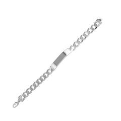 Sterling Silver Super Flat Engravable ID Curb 180-6.8mm Bracelet
