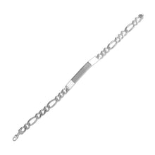 Load image into Gallery viewer, Sterling Silver Super Flat Engravable ID Figaro 120-4.5mm Bracelet