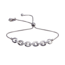 Load image into Gallery viewer, Sterling Silver Rhodium Plated Link Lariat Bracelet - silverdepot