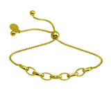 Sterling Silver Gold Plated Link Lariat Bracelet