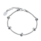 Sterling Silver Rhodium Plated 5 Knotted Coreana Chain Bracelet
