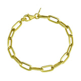 Sterling Silver Gold Plated Paperclip Chain Bracelet