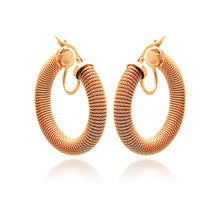 Load image into Gallery viewer, Sterling Silver Rose Gold Plated Italian Plain Hoop Earring