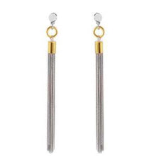 Load image into Gallery viewer, Sterling Silver  Gold And Rhodium Plated Ponytail Shaped Earring