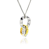 Sterling Silver Italian Chain Necklace with Two Silver Oval and One Gold Plated Oval Pendant