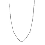 Italian Sterling Silver Black Rhodium Plated Double Accent Mesh Necklace with Length of 39 inchesAnd Lobster Claw Clasp