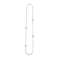 Load image into Gallery viewer, Sterling Silver Fancy Rhodium Plated Chain Necklace with Multi-Tone  Loop Charm LinksAnd Lobster Clasp ClosureAnd Length of 17
