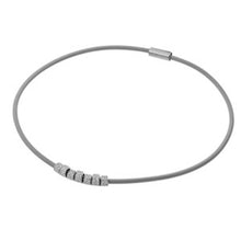 Load image into Gallery viewer, Sterling Silver Rhodium Plated Italian Chain Necklace with Multi Silver Paved Ring Charm Magnetic Clasp ClosureAnd Chain Length of 17.5 And Thickness: 2.92MM