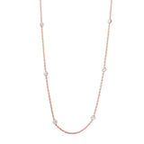 Sterling Silver Classy Rose Gold Plated Italian Necklace with Multi Silver Fancy Round BeadsAnd Closure: Lobster Clasp Closure Length: 36